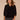 Black Three Quarter Cuff Sleeve Cowl Neck Shirttail Hem Woven Petite Velvet Top