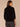 Black Three Quarter Cuff Sleeve Cowl Neck Shirttail Hem Woven Petite Velvet Top