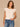 Off White Extended Cap Sleeve Scoop Neck Embroidered Scallop Trim Detail Bubble Hem Petite Knit Top