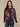 Navy Multi Floral Print Long Drop Shoulder Batwing Sleeve Surplus Boat Neck Placement Knit Top