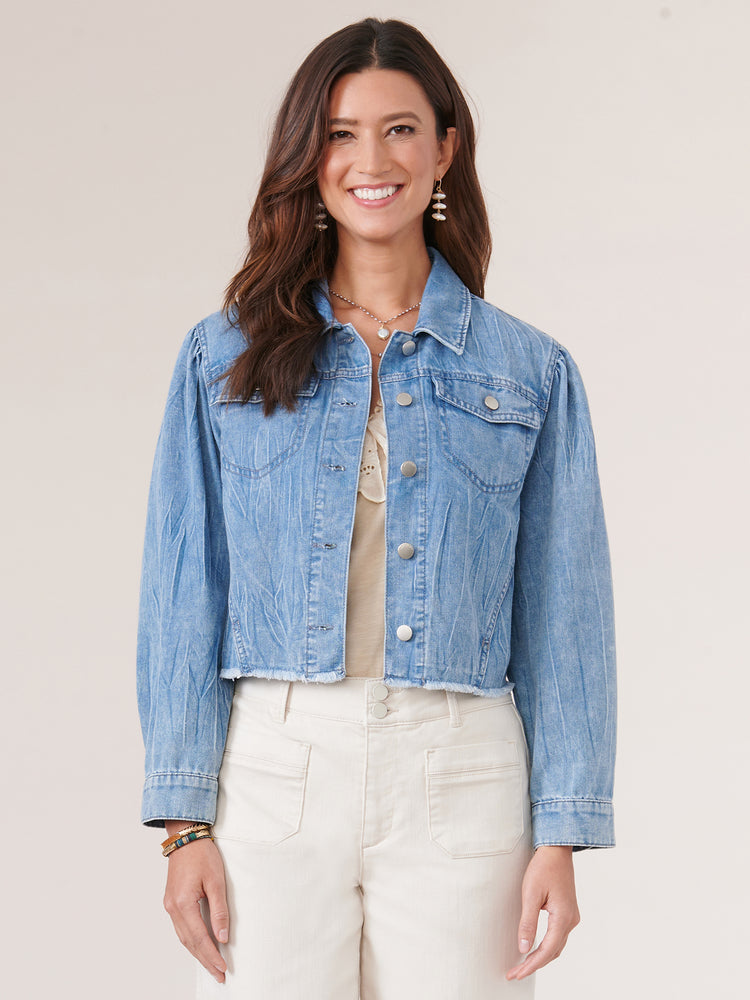 Women's Classic Casual Cotton Lightweight Distressed Denim Button Up Jean  Jacket (Light Blue, S) - Walmart.com