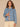 Light Blue Denim Long Sleeve Collar Neck Hidden Snap Front Waistband Tie Seaming Curved Peplum Hem Slits Denim Jacket
