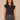 Black Ruffle Cap Sleeve Ruffle Stand Collar Notch Neck Tie Back Pleat Shirttail Hem Knit Top
