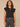 Black Ruffle Cap Sleeve Ruffle Stand Collar Notch Neck Tie Back Pleat Shirttail Hem Knit Top
