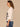 Off White Black Three Quarter Drop Shoulder Dolman Sleeve Scoop Neck Back Center Seam Floral Embroidery Shirttail Hem Petite Knit Top
