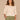 Off White Natural Three Quarter Pleated Sleeve Boat Neck Keyhole Back Embroidered Eyelet Palm Tree Scallop Hem Contrast Seam Woven Top