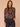 Navy Burnt Henna Multi Long Batwing Sleeve Mock Neck Abstract Placement Print Shirttail Hem Petite Knit Top