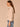 Washed Pale Oak Three Quarter French Cuff Sleeve Collar Neck Button Down Front Side Slit Pockets Seaming Peplum Hem Denim Shirt