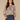 Ivory Cobalt Blue Multi Three Quarter Puff Blouson Sleeve V-Notch Neck Half Placket Abstract Paisley Border Placement Print Woven Top