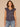 Navy Multi Print Double Ruffle Cap Sleeve Deep V-Neck Scallop Edge Detail Surplus Shirttail Hem Abstract Print Knit Top