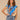Cosmic Cobalt Multi Print Extended Cap Sleeve Scoop Neck Pleated Bubble Hem Abstract Placement Print Petite Knit Top