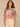 Sandcastle Multi Elbow Angel Sleeve Scoop Neck Keyhole Back Abstract Palm Tree Placement Print Bubble Hem Knit Top