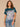 Bermuda Teal Multi Extended Short Sleeve Scoop Neck Straight Hem Abstract Placement Print Mixed Media Knit Top