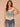 Aqua Haze Natural Sleeveless Crochet Strap Rounded V-Neck Crochet Edge Embroidered Scallop Edge Crochet Trim Asymmetrical Hem Petite Woven Tank Top