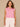 Flamingo Pink Sleeveless Smocked Collar Neck Crochet Edge Button Down Front Placket Breast Pocket Crochet Edge Spliced Stripe Bubble Hem Petite Woven Shirt