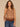 Fired Brick Multi Sleeveless Deep V-Neck Hanky Hem Abstract Placement Border Print Knit Tank Top