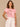 Candy Pink Multi Short Sleeve Scallop Scoop Neck Palm Tree Embroidery Shirttail Hem Knit Boyfriend Tee
