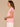 Candy Pink Multi Short Sleeve Scallop Scoop Neck Palm Tree Embroidery Shirttail Hem Knit Boyfriend Tee

