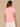 Candy Pink Multi Short Sleeve Scallop Scoop Neck Palm Tree Embroidery Shirttail Hem Knit Boyfriend Tee
