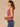 Beet Red Soft Linen Sleeveless Embroidered Crew Neck Keyhole Back Striped Shirttail Hem Knit Tank Top