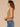Harvest Green Soft Linen Sleeveless Embroidered Crew Neck Keyhole Back Striped Shirttail Hem Knit Tank Top
