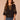 Black Three Quarter Bubble Raglan Sleeve Lace Up V-Neck Pleats Multi Color Floral Embroidery Shirttail Hem Woven Top