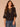 Black Three Quarter Bubble Raglan Sleeve Lace Up V-Neck Pleats Multi Color Floral Embroidery Shirttail Hem Woven Top