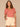 Persimmon Red Ecru Stripe Cinched Elbow Ruched Puff Sleeve Picot V-Neck Crochet Detail Round Surplus Hem Stripes Knit Top
