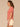 Persimmon Red Ecru Stripe Cinched Elbow Ruched Puff Sleeve Picot V-Neck Crochet Detail Round Surplus Hem Stripes Knit Top
