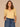 Tuscan Sun Off White Stripe Cinched Elbow Ruched Puff Sleeve Picot V-Neck Crochet Detail Round Surplus Hem Stripes Knit Top