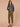 Blue Artisanal Denim Long Sleeve Collar Neck Button Front Oversized Breast Pockets Seaming Cropped Elastic Hem Petite Denim Jacket
