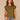 Golden Olive Jungle Moss Extended Cap Sleeve Embroidered Scoop Neck Pleated Peplum Hem Knit Top