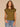 Golden Olive Jungle Moss Extended Cap Sleeve Embroidered Scoop Neck Pleated Peplum Hem Knit Top