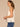 Ecru Forest Moss Multi Sleeveless Wide Crochet Strap Ruched Square Neck Embroidered Front Scallop Edge Hem Die Cut Design Woven Tank Top
