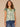 Cream Teal Multi Flutter Cap Sleeve Split V-Neck Pleated Pintuck Front Back Center Seam Shirttail Hem Abstract Placement Border Print Petite Woven Top