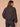 Black Wheat Multi Long Raglan Cinched Sleeve Mock Neck Buttons Zip Up Front Dual Entry Flap Pockets Bubble Hem Woven Jacket