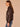 Chocolate Fudge Long Raglan Blouson Sleeve Collar Neck Zip Up Front Side Pockets Straight Cinched Hem Petite Pleather Jacket