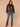 Chocolate Fudge Long Raglan Blouson Sleeve Collar Neck Zip Up Front Side Pockets Straight Cinched Hem Petite Pleather Jacket