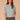 Heather Nile Blue Three Quarter Dolman Batwing Sleeve Crew Neck Mixed Media Shirttail Hem Knit Top
