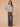 Heather Nile Blue Three Quarter Dolman Batwing Sleeve Crew Neck Mixed Media Shirttail Hem Knit Top