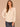 Heather Cream Long Blouson Sleeve Mandarin Collar Half Placket Embroidered Surplus Hi-Low Hem Mixed Media Knit Top