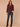 Heather Fig Jam Long Blouson Sleeve Mandarin Collar Half Placket Embroidered Surplus Hi-Low Hem Mixed Media Knit Top