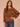 Brown Multi Print Long Seamless Batwing Sleeve Boat Neck Abstract Print Shirttail Hem Petite Knit Top