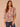 Macadamia Berry Multi Three Quarter Flounce Sleeve Honeycomb Embroidered Split V-Neck Ruffle Collar Abstract Print Slit Hem Woven Top