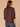 Brown Three Quarter Flounce Sleeve Honeycomb Embroidered Split V-Neck Ruffle Collar Slit Hem Woven Top