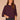 Heather Concord Grape Three Quarter Dolman Sleeve High V-Neck Front Embroidery Back Center Seam Banded Hem Knit Top
