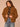 Butter Toffee Long Sleeve Wide Collar Faux Fur Hook Closure Front Drop In Pockets Straight Hem Woven Jacket