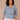 Light Blue Below Elbow Puff Lantern Sleeve Scallop V-Neck Seaming Peplum Hem Abstract Floral Print Plus Size Lyocell Woven Top