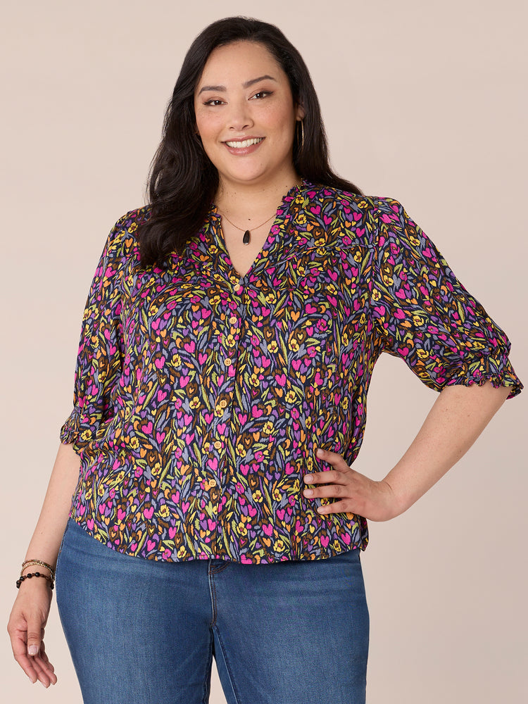 woven tops: Women's Plus Size Clothing
