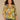 Chartreuse Multi Cinched Drop Shoulder Ruffle Edge Elbow Sleeve Encased Elastic V-Neck Button Down Front Hi-Low Hem Abstract Floral Print Plus Size Woven Top